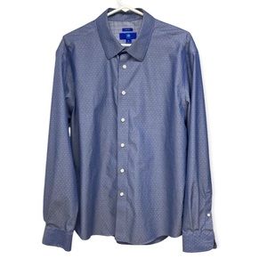 OK Egara shirt XL Steel Blue Iridescent sheen finish with small white dots
